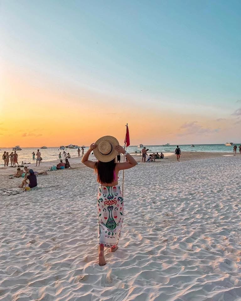 Playa del Caribe Mexicano al atardecer